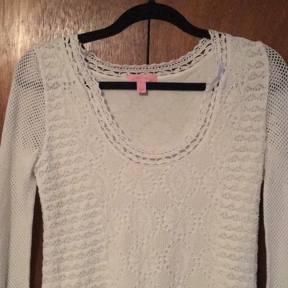 Lilly Pulitzer White Athena Crochet Sweater Dress - Picture 3 of 6